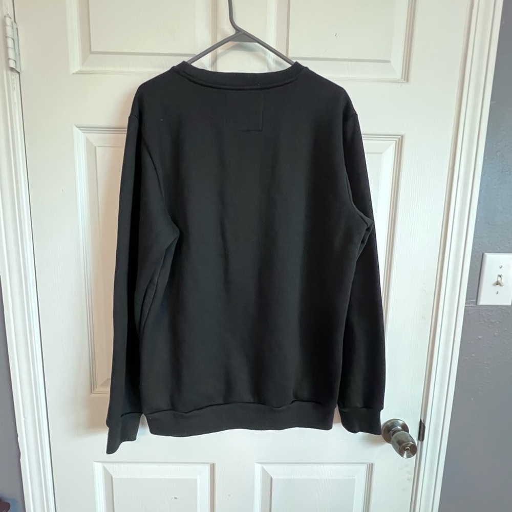 Reason Sweatshirt Men’s Lg Crewneck Black/Red Stash Box Embroidered Patch NWT - Picture 3 of 10
